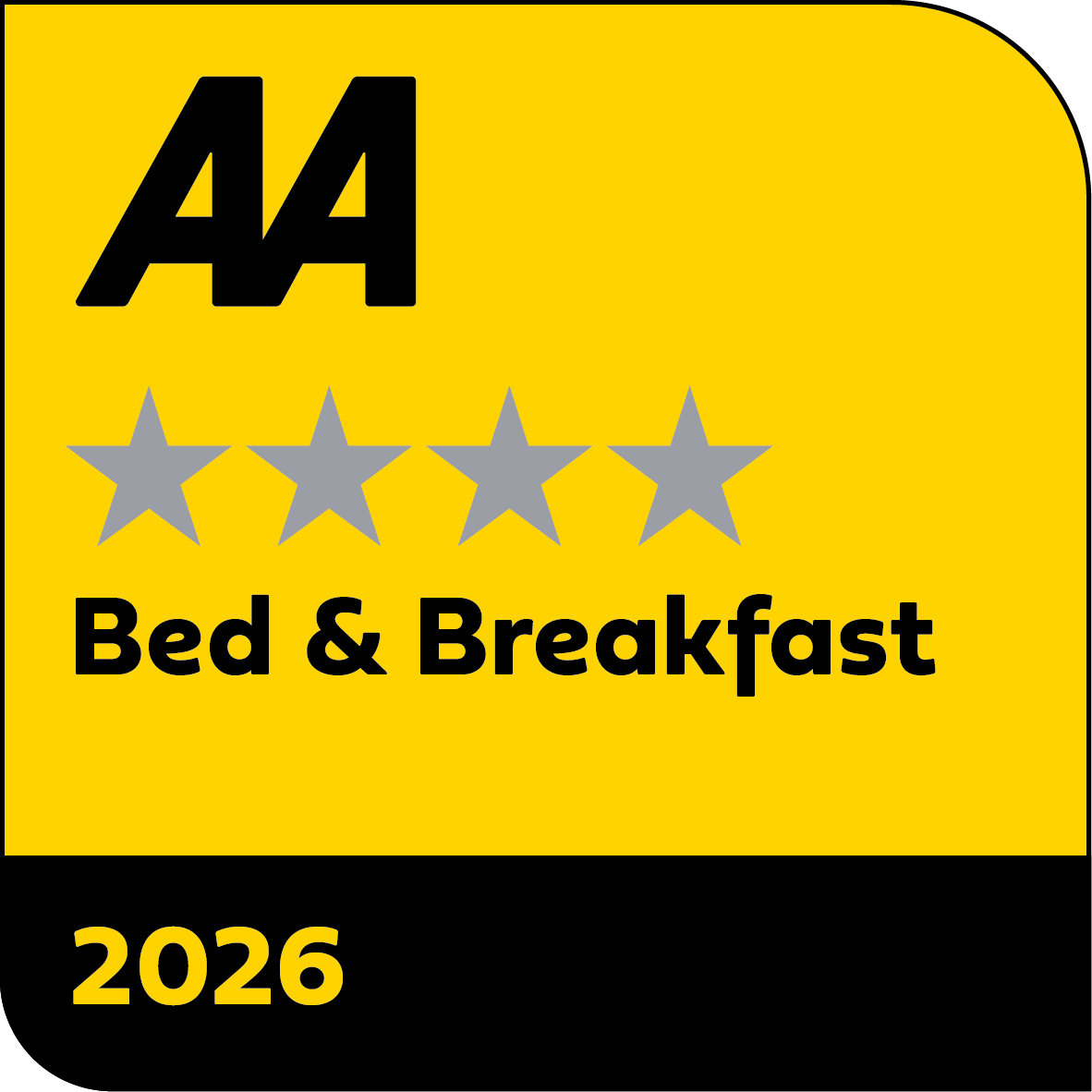 AA Four Star Silver Bed and Breakfast award 2026